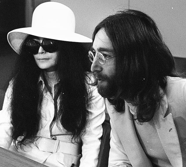 Yoko Ono and John Lennon when they married, March 1969