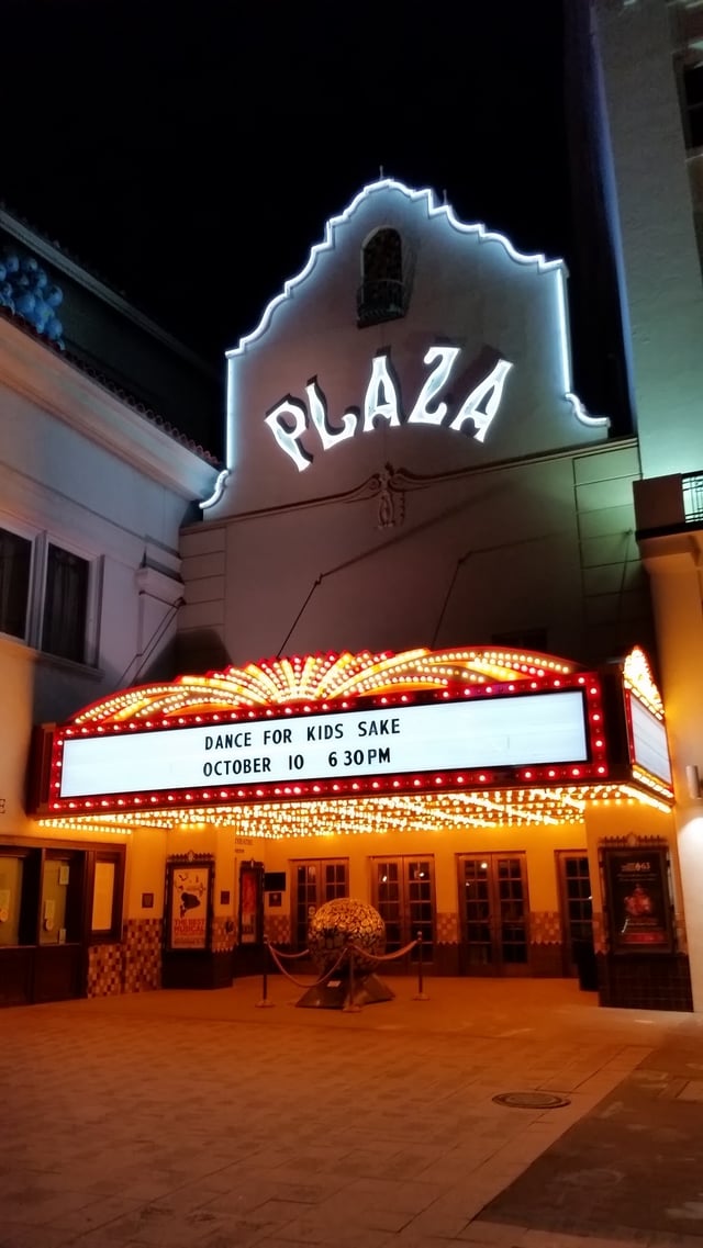 Plaza Theater at night