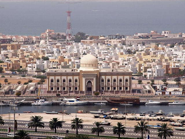 The old residential area in Sharjah, displaying local architecture.