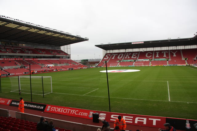 Stoke City's bet365 Stadium, opened in 1997, has a 30,089 capacity.