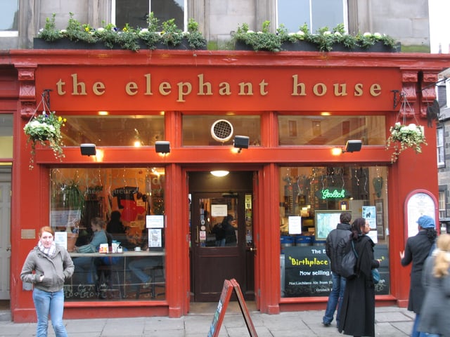 The Elephant House was one of the cafés in Edinburgh where Rowling wrote the first part of Harry Potter.