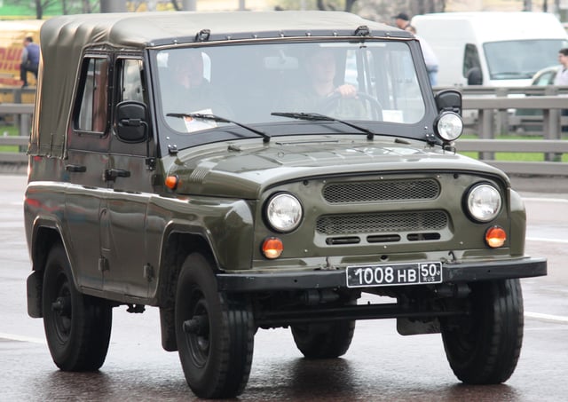 A typical Soviet military jeep UAZ-469, used by most countries of the Warsaw Pact