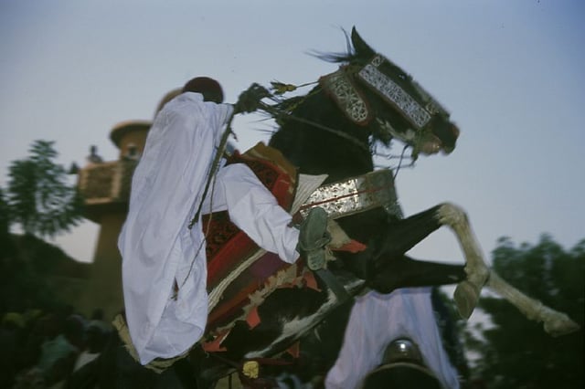 Horsemen at the traditional Ramadan festival at the Sultan's Palace in the Hausa city of Zinder.