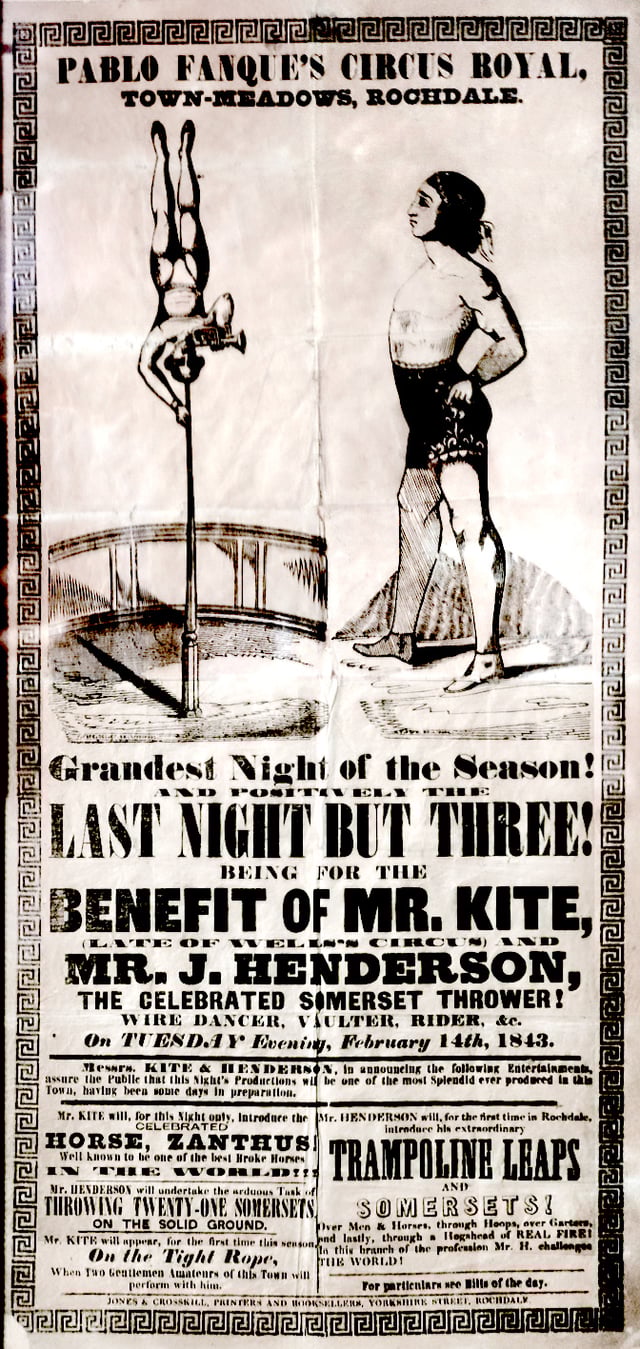 The Pablo Fanque Circus Royal poster from 1843 on which the song is based