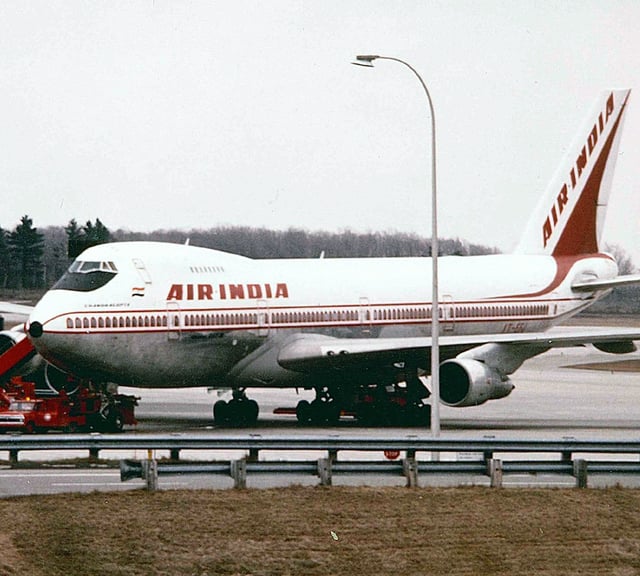Air India Boeing 747-200 at Montréal–Mirabel International Airport in 1983