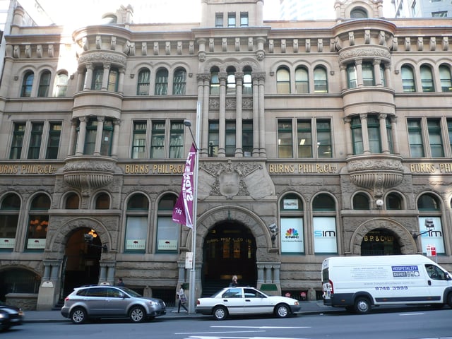 Perry's current Rockpool Restaurant is in the former Burns Philp building in Bridge Street, Sydney.
