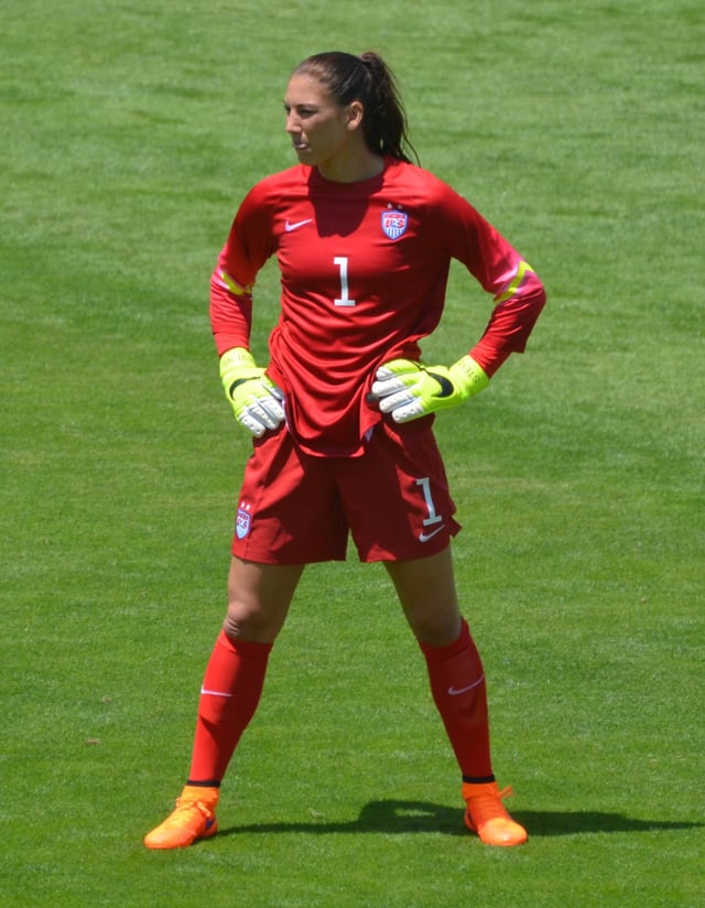 Hope Solo, who shares with Iker Casillas the record for most international clean sheets by any goalkeeper.