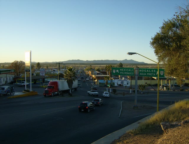 Interchange in Santa Ana near the border with trucks in view
