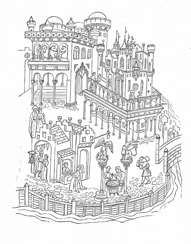 Drawing of the Doge's Palace, late 14th century