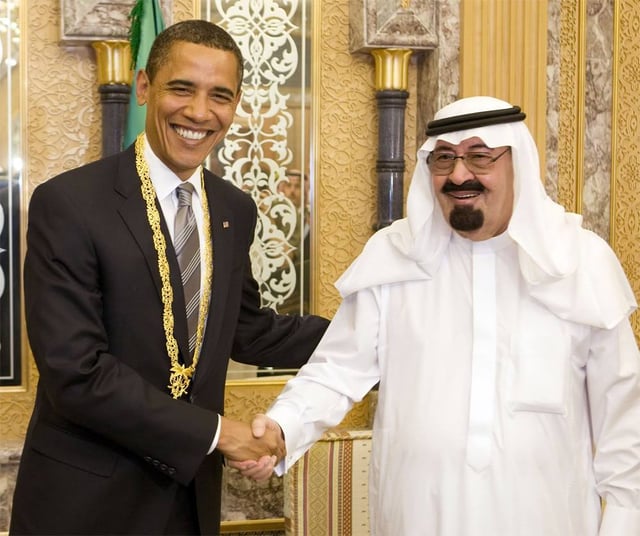 U.S. President Barack Obama meets King Abdullah of Saudi Arabia, July 2014