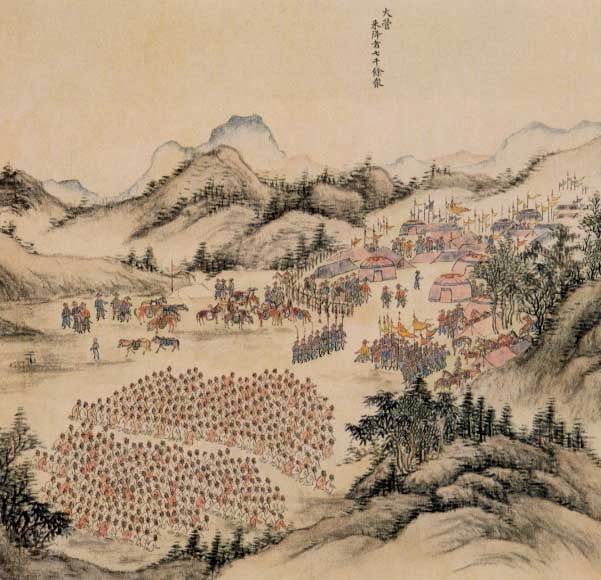 Camp of the Manchu army in Khalkha in 1688