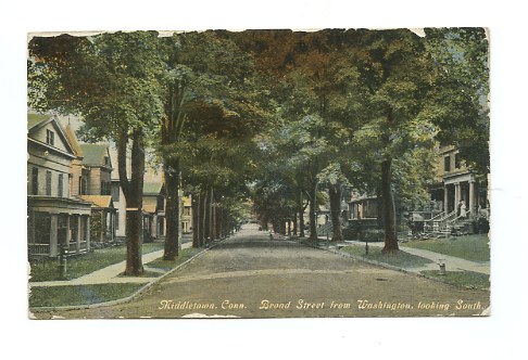Looking South on Broad Street from Washington Street, 1910 postcard