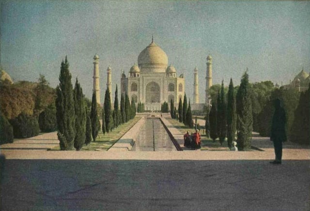Color photograph of the Taj Mahal. Source: The National Geographic Magazine, March 1921