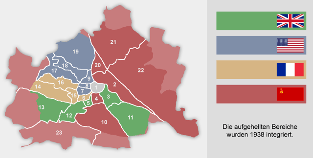 Occupation zones in Vienna, 1945–55