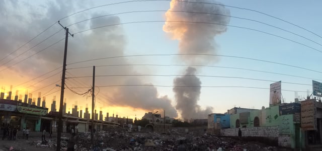 An airstrike in Sana'a by a Saudi-led coalition on 11 May 2015