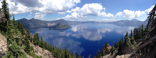 Panorama of Crater Lake and Wizard Island