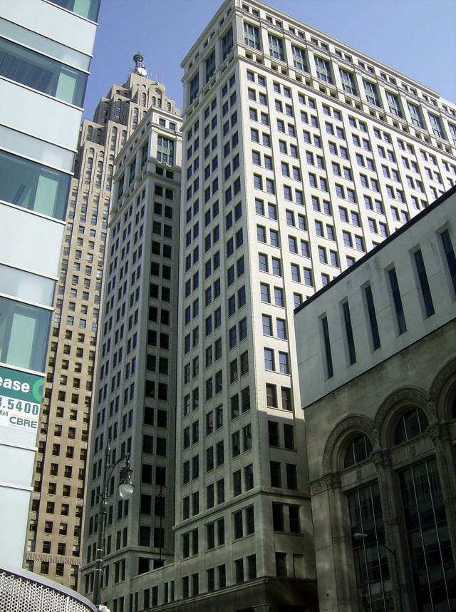 Chrysler House landmark executive offices in the Detroit Financial District
