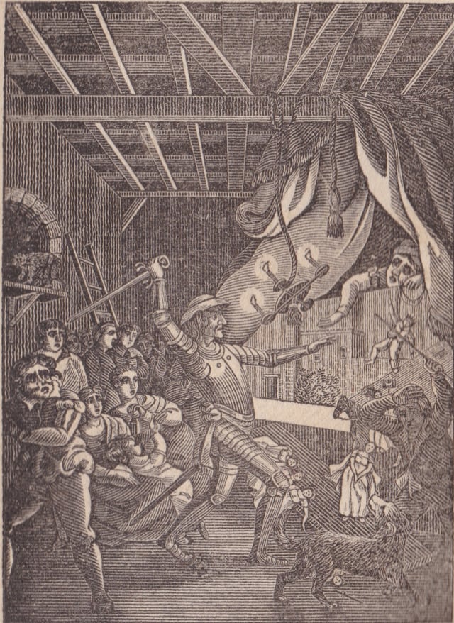 Don Quixote. Close up of Illustration.