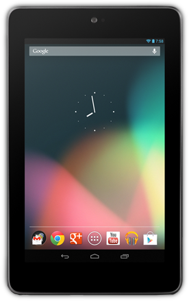 The first-generation Nexus 7 tablet, running Android 4.1 Jelly Bean