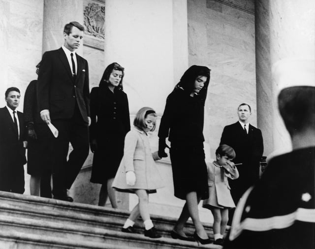 Family members depart the U.S. Capitol after a lying-in-state service for the President, November 24, 1963