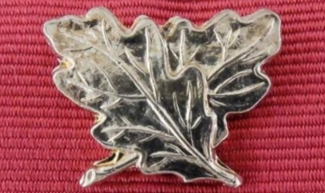 Silver oak leaves emblem for gallantry