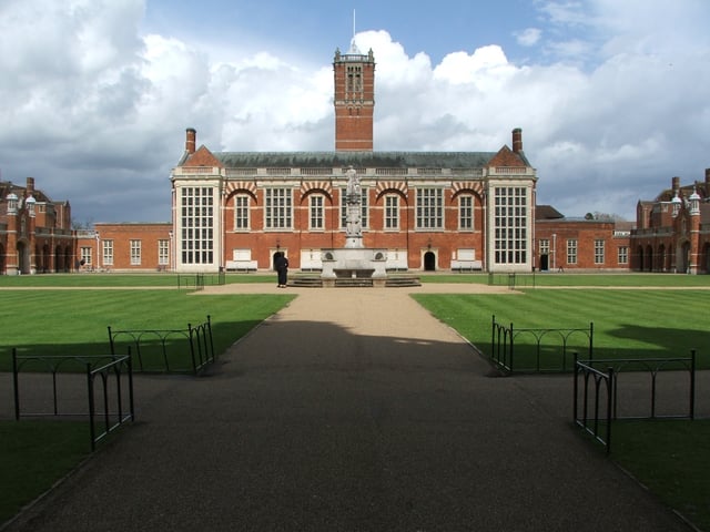 View of the Christ's Hospital quad towards dining hall. Picture taken from Big School