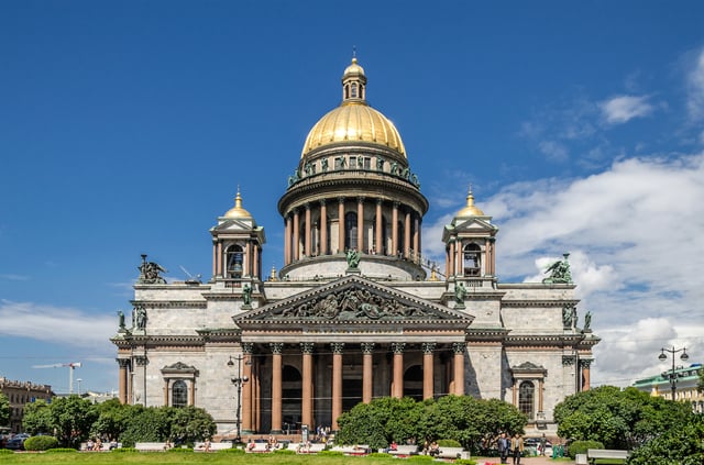 The neoclassical Saint Isaac's Cathedral in Saint Petersburg