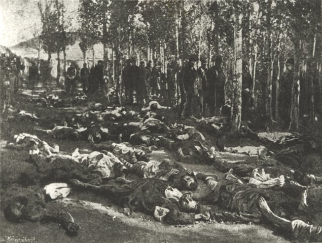 Corpses of massacred Armenians in Erzurum in 1895.