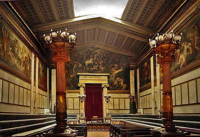 Interior of the Academy of Athens, designed by Theophil Hansen.