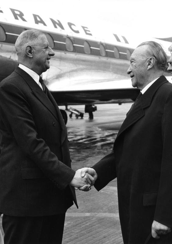 De Gaulle and Konrad Adenauer in 1961
