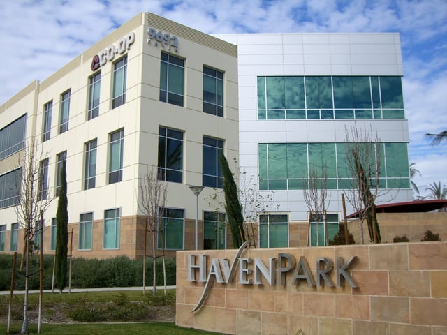 An example of the office parks along Haven Avenue.