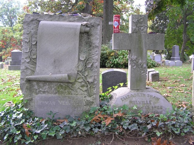 The gravestones of Herman Melville and his wife in Woodlawn Cemetery in The Bronx, New York City