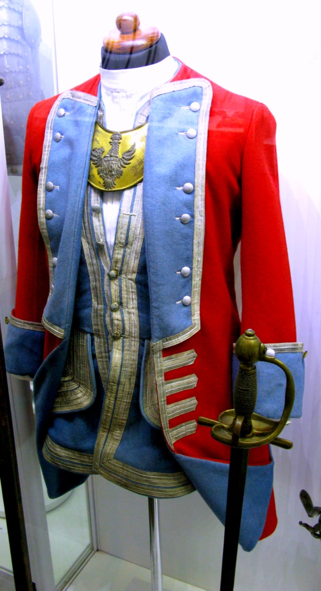 Officer's uniform of Royal Polish Guard, 1732