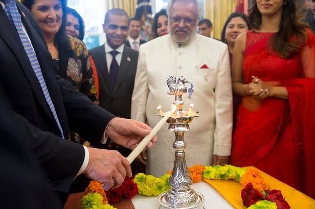 Haley participates in a Diwali ceremonial lighting of the Diya, October 19, 2017