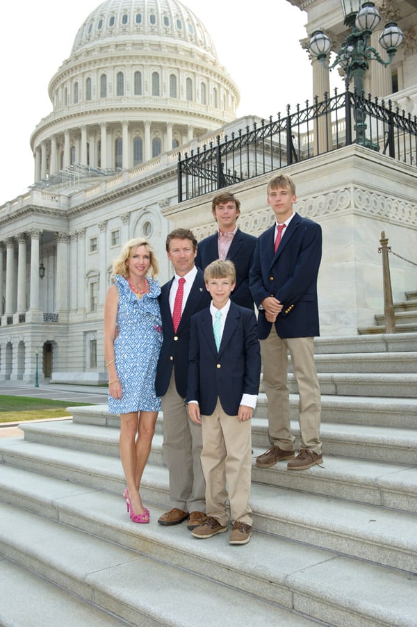 Paul with his family on the Capitol steps