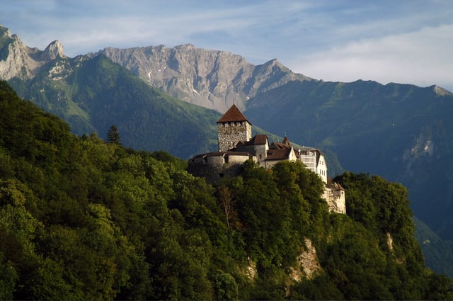 Vaduz Castle, overlooking the capital, is home to the Prince of Liechtenstein.