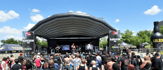 American alternative rock band Solice from Arlington performing Uproar Festival 2014 at Verizon Theatre in Grand Prairie, Texas