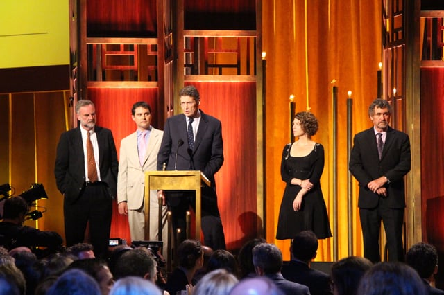 The crew of Frontline's "United States of Secrets" (2014), at the 74th Annual Peabody Awards