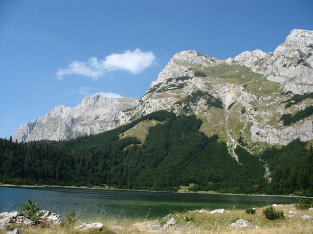 Maglić Mts. from Trnovačko lake in Montenegro)