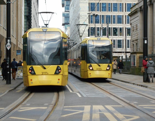 Manchester Metrolink is the largest tram system in the UK, with a total route length of 57 miles (92 km).