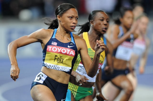 Felix during the 200 m final at the 2009 World Championships