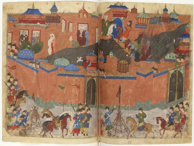 The sack of Baghdad by the Mongols.