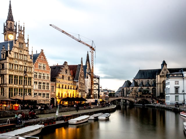 The Graslei is one of the most scenic places in Ghent's old city centre