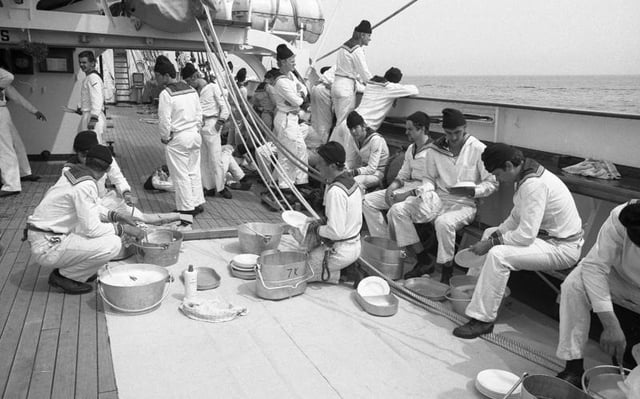 Sailors on a ship