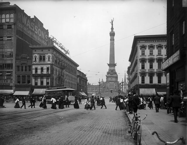 Meridian Street and Washington Street in 1904.