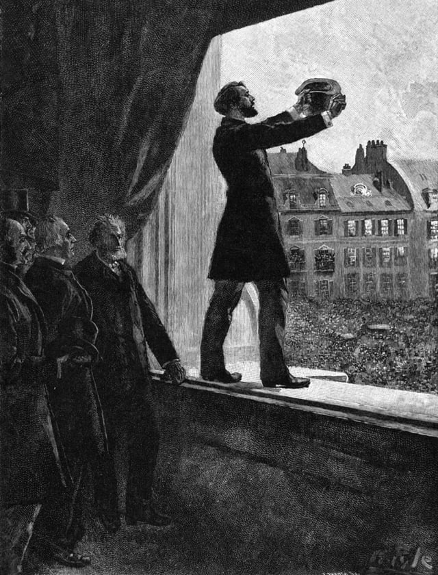 Gambetta proclaiming the Republic of France, from the painting by Howard Pyle.