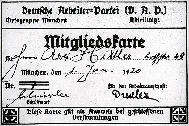Hitler's membership card in the DAP (later NSDAP)
