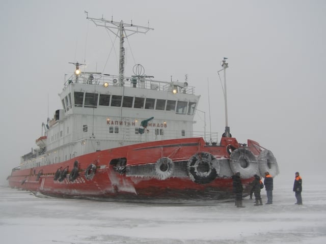 An icebreaker on the Sea of Azov