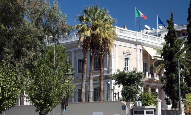 The Italian Embassy in Vasilissis Sofias Avenue.