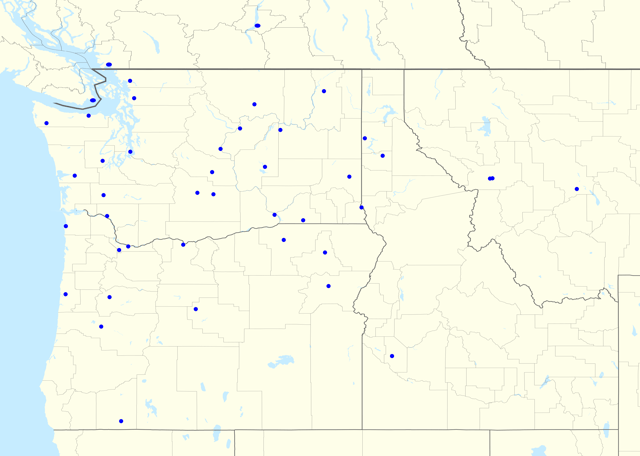 Map of radio affiliates (lower 48 and Canada).